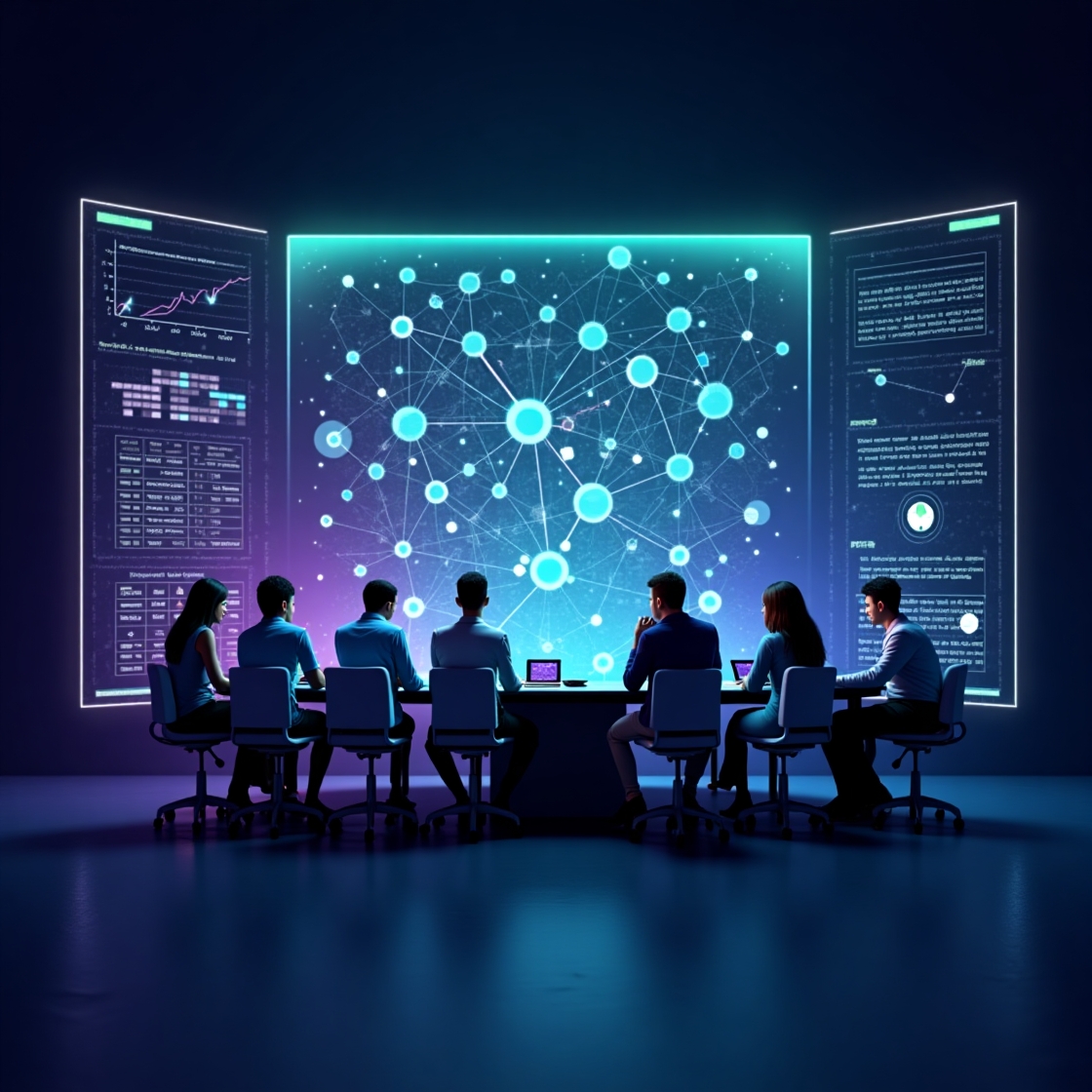 Team discussing data warehouse requirements